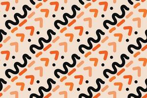 Fun colorful line doodle seamless pattern. Creative minimalist style art background for children or trendy design with basic shapes. Simple childish scribble backdrop. vector