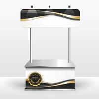 Luxury product display counter black gold Isolated from the white background. Display tables for sale. design illustration. vector