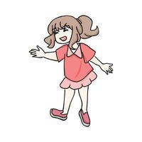 contento niña dibujos animados anime ilustración vector