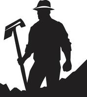 Gem Gatherer Collecting Earths Precious Resources Tunnel Titan Conquering the Depths with Valor vector