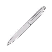 Pen in one continuous linein color. One line drawing, minimalism. vector