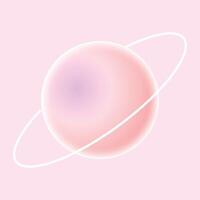 Funny ultra soft Planet with ring around isolated vector