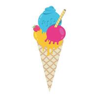 Hand drawn ice cream on white background vector