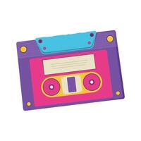 Cassette record retro style, music tape retro audio cassette vector