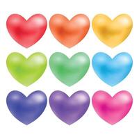 Heart shapes illustration set on white background vector