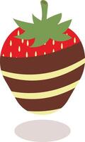 Cream Covered Strawberries in Flat Designs and Shapes. Cartoon Illustration Design. vector