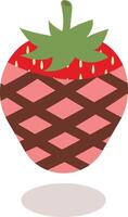 Cream Covered Strawberries in Flat Designs and Shapes. Cartoon Illustration Design. vector