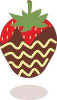 Cream Covered Strawberries in Flat Designs and Shapes. Cartoon Illustration Design. vector