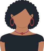 African Woman Avatar with Flat Style Isolated on White Background. vector