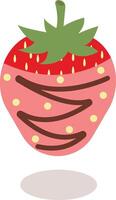 Cream Covered Strawberries in Flat Designs and Shapes. Cartoon Illustration Design. vector