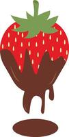 Cream Covered Strawberries in Flat Designs and Shapes. Cartoon Illustration Design. vector