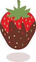 Cream Covered Strawberries in Flat Designs and Shapes. Cartoon Illustration Design. vector