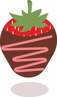 Cream Covered Strawberries in Flat Designs and Shapes. Cartoon Illustration Design. vector