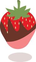 Cream Covered Strawberries in Flat Designs and Shapes. Cartoon Illustration Design. vector