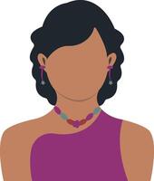 African Woman Avatar with Flat Style Isolated on White Background. vector