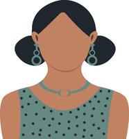 African Woman Avatar with Flat Style Isolated on White Background. vector