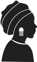 Black Women's History Month Silhouette with Some Accessories. Isolated Black Silhouette vector