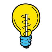 Hand drawn lightbulb illustration on white background vector