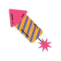 Firecracker in flat style isolated on white background vector
