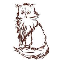 A simple cat in doodle style. illustration isolated on white background. vector