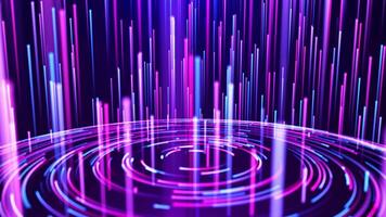 Beautiful spiral light with movement of bright neon lines and glowing stripes. The light of the particles rises upward. for parties and events video