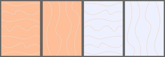 Set background with line in peach fuzz and blue vector