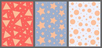 Set background with circle, stars and triangle vector
