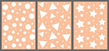 Set background with circle, stars and triangle vector