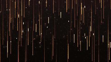 Falling bright golden particles, animation of dust and shiny dots, beautiful bokeh, rain of orange particles, glitter. animation Seamless loop 4k . video