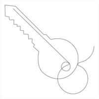 Continuous key single line art drawing best use for logo minimalist illustration vector