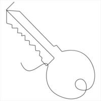 Continuous key single line art drawing best use for logo minimalist illustration vector