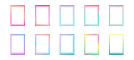 Colorful spectrum of rainbow blurred rectangular frames for user interface. Brightly colored templates for design. illustration vector