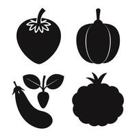 Set of vegetables Collection on white background vector