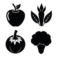 Set of vegetables Collection on white background vector