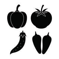 Set of vegetables Collection on white background vector