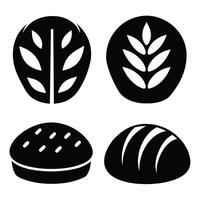 Set of bread icon design on white background vector