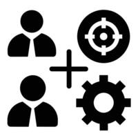 Set of operations management flat icons on white background vector