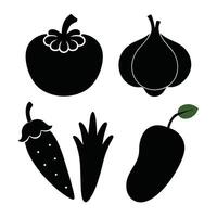 Set of vegetables Collection on white background vector