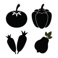 Set of vegetables Collection on white background vector