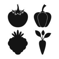 Set of vegetables Collection on white background vector