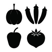 Set of vegetables Collection on white background vector