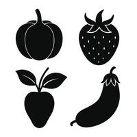 Set of vegetables Collection on white background vector