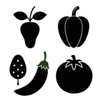 Set of vegetables Collection on white background vector