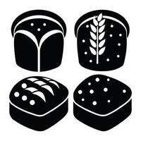 Set of bread icon design on white background vector