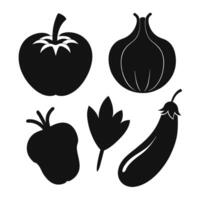 Set of vegetables Collection on white background vector