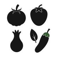 Set of vegetables Collection on white background vector