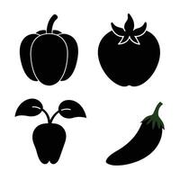 Set of vegetables Collection on white background vector