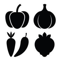 Set of vegetables Collection on white background vector