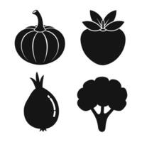 Set of vegetables Collection on white background vector