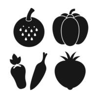 Set of vegetables Collection on white background vector